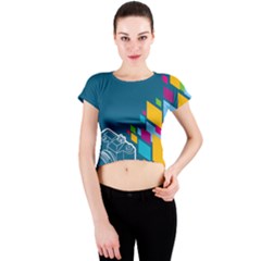 Photography Potraite Panorama Crew Neck Crop Top by Mariart