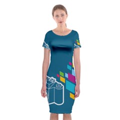 Photography Potraite Panorama Classic Short Sleeve Midi Dress by Mariart