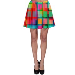 Plaid Line Color Rainbow Red Orange Blue Chevron Skater Skirt by Mariart