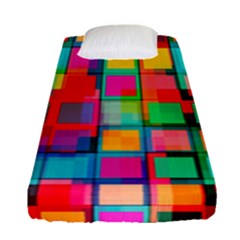 Plaid Line Color Rainbow Red Orange Blue Chevron Fitted Sheet (single Size) by Mariart