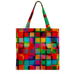 Plaid Line Color Rainbow Red Orange Blue Chevron Zipper Grocery Tote Bag by Mariart