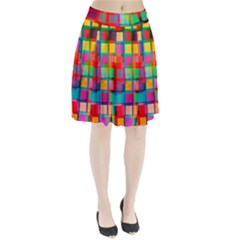 Plaid Line Color Rainbow Red Orange Blue Chevron Pleated Skirt by Mariart