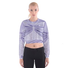 Ribbon Purple Sexy Cropped Sweatshirt by Mariart