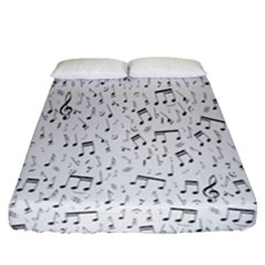 Musical Notes Song Fitted Sheet (queen Size)