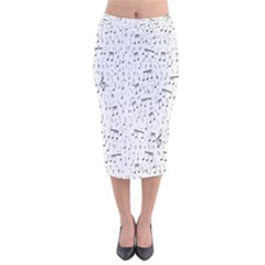 Musical Notes Song Velvet Midi Pencil Skirt by Mariart