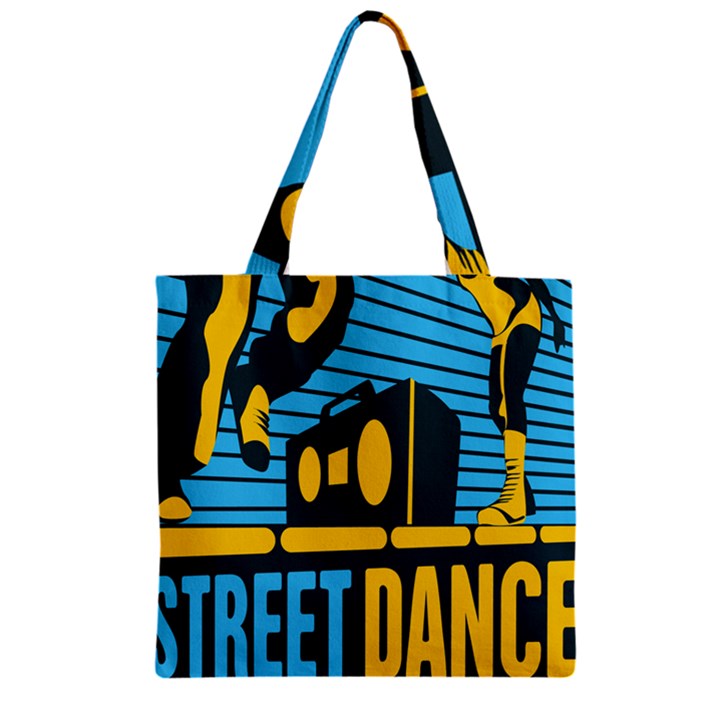 Street Dance R&b Music Zipper Grocery Tote Bag