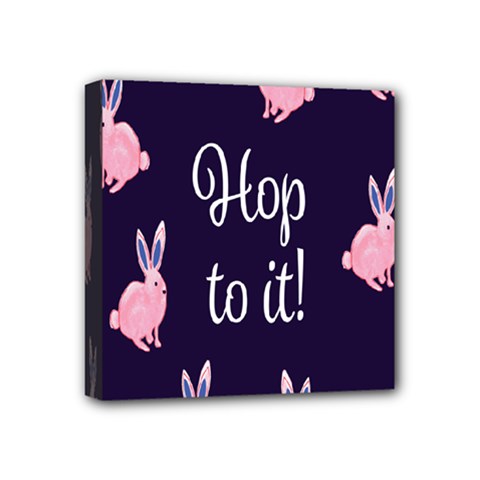 Rabbit Bunny Pink Purple Easter Animals Mini Canvas 4  X 4  by Mariart