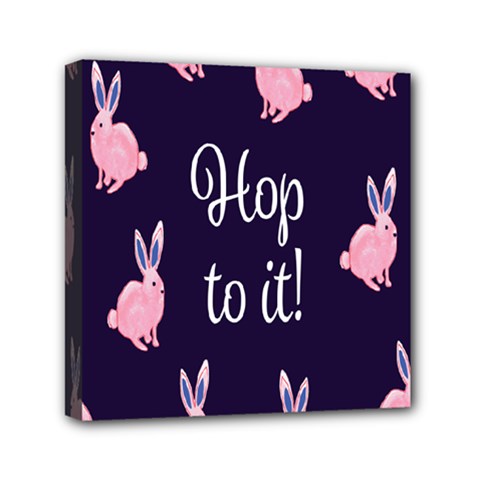 Rabbit Bunny Pink Purple Easter Animals Mini Canvas 6  X 6  by Mariart