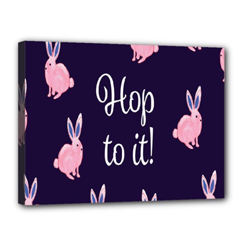 Rabbit Bunny Pink Purple Easter Animals Canvas 16  X 12  by Mariart