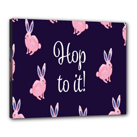 Rabbit Bunny Pink Purple Easter Animals Canvas 20  X 16  by Mariart