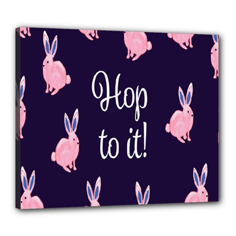 Rabbit Bunny Pink Purple Easter Animals Canvas 24  X 20  by Mariart