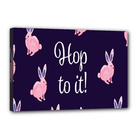 Rabbit Bunny Pink Purple Easter Animals Canvas 18  X 12  by Mariart