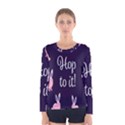 Rabbit Bunny Pink Purple Easter Animals Women s Long Sleeve Tee View1