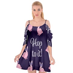 Rabbit Bunny Pink Purple Easter Animals Cutout Spaghetti Strap Chiffon Dress