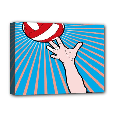 Volly Ball Sport Game Player Deluxe Canvas 16  X 12   by Mariart