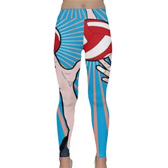 Volly Ball Sport Game Player Classic Yoga Leggings by Mariart