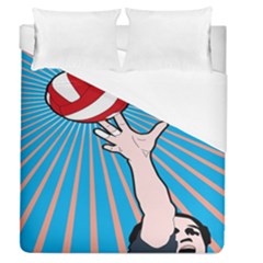 Volly Ball Sport Game Player Duvet Cover (queen Size) by Mariart