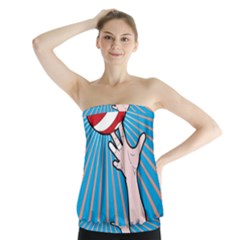 Volly Ball Sport Game Player Strapless Top by Mariart