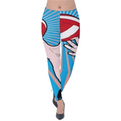 Volly Ball Sport Game Player Velvet Leggings by Mariart