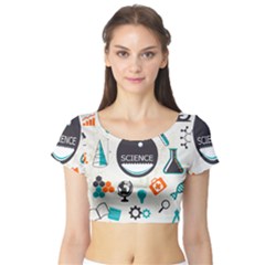 Science Chemistry Physics Short Sleeve Crop Top (tight Fit) by Mariart