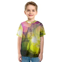 Plaid Star Light Color Rainbow Yellow Purple Pink Gold Blue Kids  Sport Mesh Tee