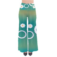 Sunflower Sakura Flower Floral Circle Green Pants by Mariart