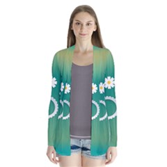 Sunflower Sakura Flower Floral Circle Green Cardigans by Mariart