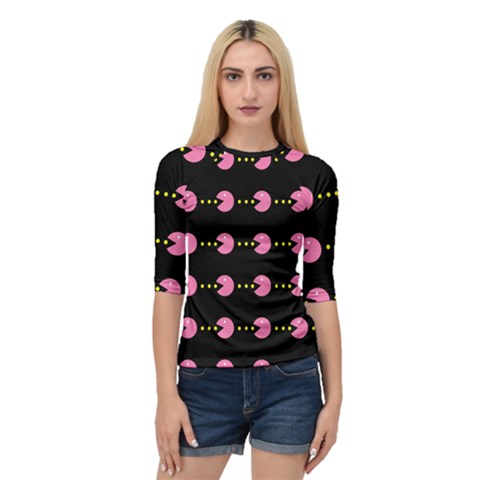 Wallpaper Pacman Texture Bright Surface Quarter Sleeve Tee by Mariart