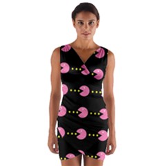 Wallpaper Pacman Texture Bright Surface Wrap Front Bodycon Dress by Mariart