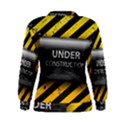 Under Construction Sign Iron Line Black Yellow Cross Women s Sweatshirt View2