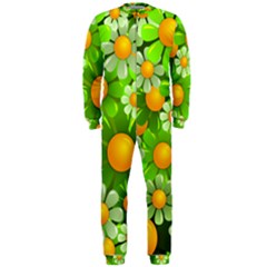 Sunflower Flower Floral Green Yellow Onepiece Jumpsuit (men)  by Mariart