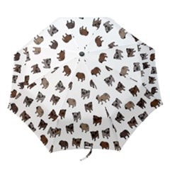 Pug Dog Pattern Folding Umbrellas by Valentinaart