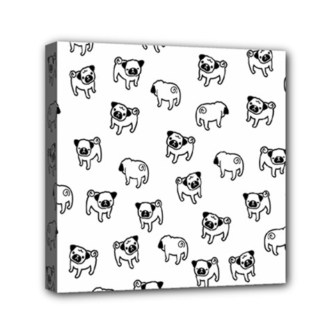 Pug Dog Pattern Mini Canvas 6  X 6  by Valentinaart