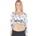 Pug dog pattern Long Sleeve Crop Top View1