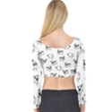 Pug dog pattern Long Sleeve Crop Top View2