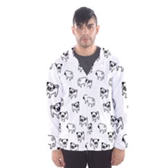 Pug Dog Pattern Hooded Wind Breaker (men) by Valentinaart