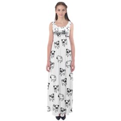 Pug Dog Pattern Empire Waist Maxi Dress by Valentinaart