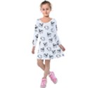 Pug dog pattern Kids  Long Sleeve Velvet Dress View1