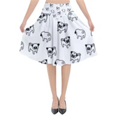 Pug Dog Pattern Flared Midi Skirt by Valentinaart