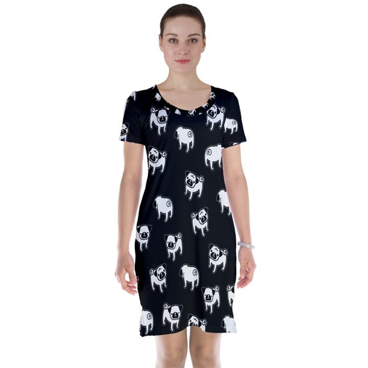 Pug dog pattern Short Sleeve Nightdress