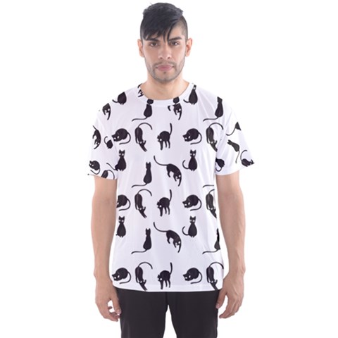 Black Cats Pattern Men s Sport Mesh Tee by Valentinaart