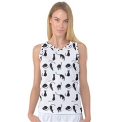 Black Cats Pattern Women s Basketball Tank Top by Valentinaart