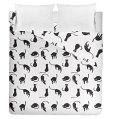 Black Cats Pattern Duvet Cover Double Side (queen Size) by Valentinaart