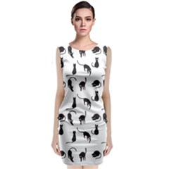 Black Cats Pattern Classic Sleeveless Midi Dress by Valentinaart