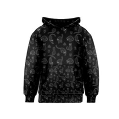 Black Cats And Witch Symbols Pattern Kids  Pullover Hoodie by Valentinaart