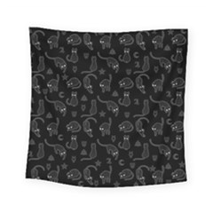 Black Cats And Witch Symbols Pattern Square Tapestry (small)