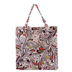 Colorful Abstract Floral Background Grocery Tote Bag by TastefulDesigns