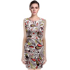 Colorful Abstract Floral Background Classic Sleeveless Midi Dress by TastefulDesigns