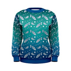 Lionvsgazelledamasktealstrapcolour Women s Sweatshirt