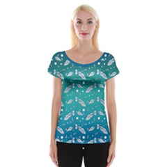 Under The Sea Paisley Women s Cap Sleeve Top